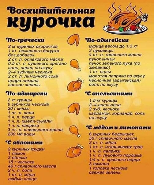 Полезные шпаргалки хозяюшкам на кухню