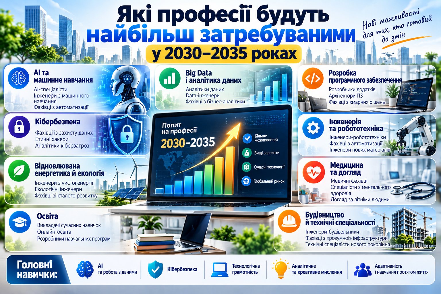 Які професії будуть найбільш затребуваними у 2030–2035 роках