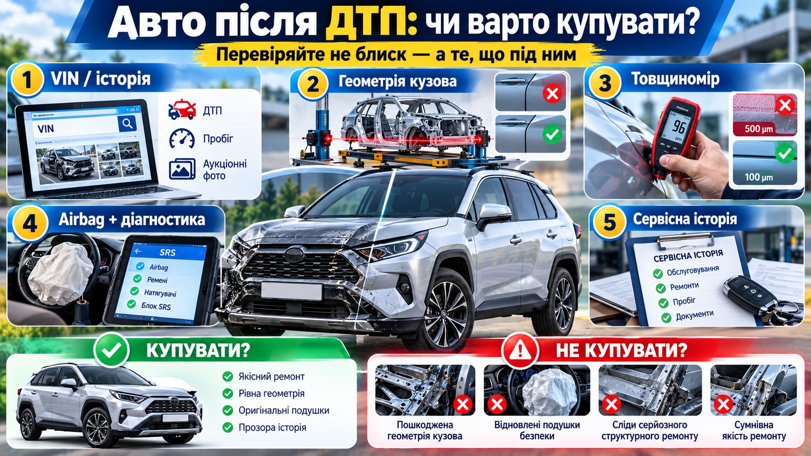 Як перевірити автомобіль після ДТП  і чи варто його купувати. Думка експерта