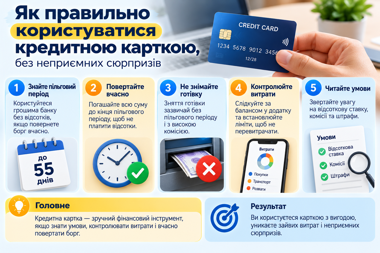 Як правильно користуватися кредитною карткою, щоб не було неприємних сюрпризів
